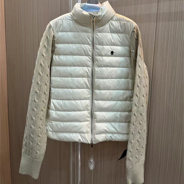 

coat designer woman puffer jacket woman jacket coat designer woman new style Thick standing collar with grid pattern splicing  M L, White