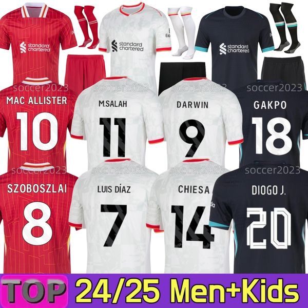 

24 25 soccer jerseys MAC ALLISTER ALEXANDE R-ARNOL D LUIS DIAZ GAKPO DARWIN SZOBOSZLAI jersey fans player 2024 football shirt Mens Kids Kit sock Full sets, Black