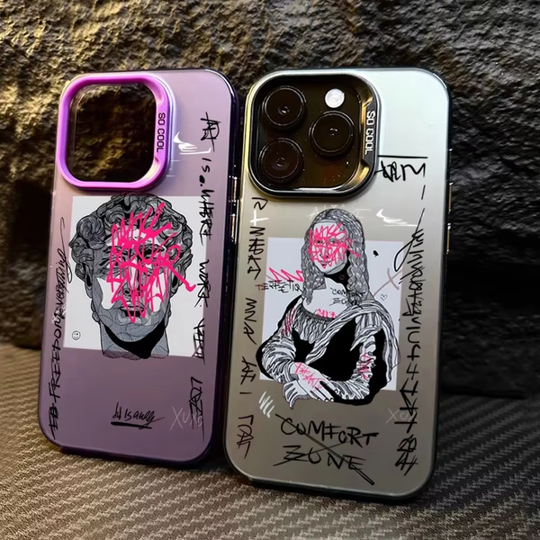 

David Phone Case for iPhone 16 15 14 13 Pro 12 11 Pro Xs X XR Max 8 7 SE Laser Hard PC+TPU Cases Back Cover-H403, H373p1gray
