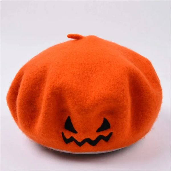 

Embroidery Halloween Gift Party Solid Color Spring and Autumn Beret Wool Keep Warm Womens Halloween Hat Painter Hat BFP2410258 PTP1, 02_color