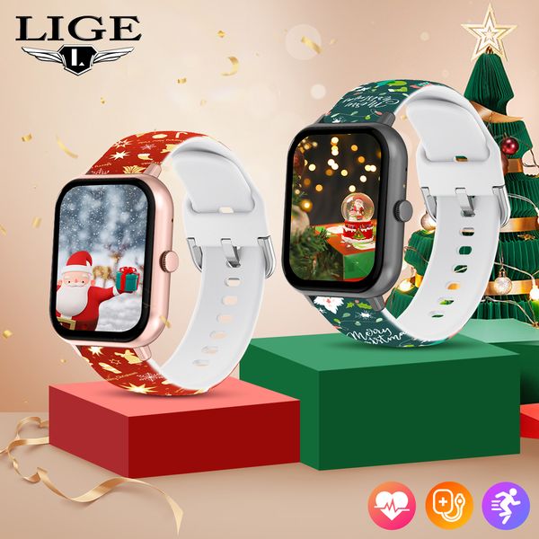 

LIGE Christmas smartwatch waterproof step counting wireless voice assistant weather forecast intelligent reminder watch give friends holiday gifts