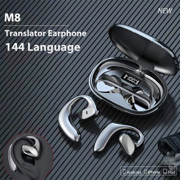 M8 translation earphones wireless Pure sound quality translation earbuds real-time translation device 100+ languages