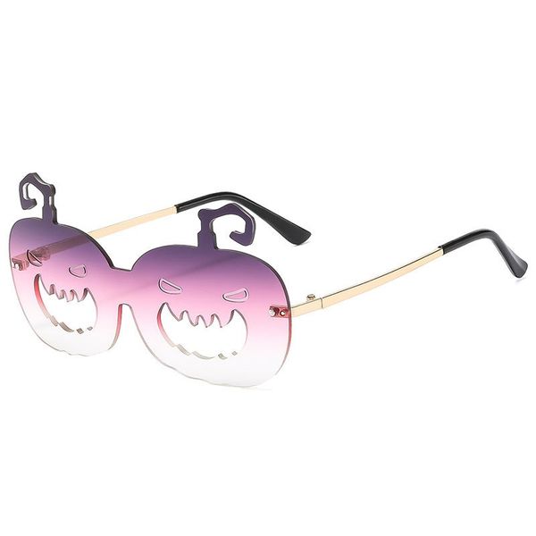 

New Fashion Halloween Pumpkin Irregular Sun Glasses Personality Rimless Sunglasses