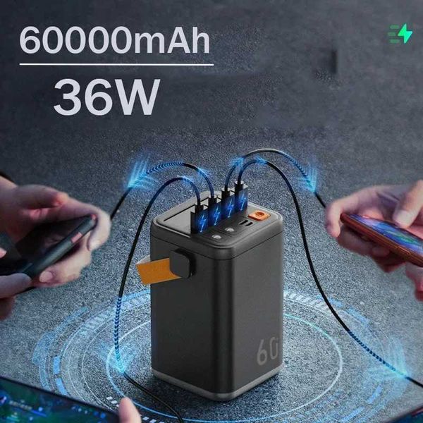 60000mAh Large Capacity Power Pack 36W High Outdoor Emergency Energy Storage PLY with LED Light M241026
