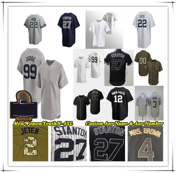 

WS Baseball Jerseys Aaron Judge Juan Soto Gleyber Torres 27 Stanton Austin Wells Alex Verdugo Anthony Volpe Anthony Rizzo Gerrit Cole Jazz Chisholm Jr DJ LeMahieu 4XL, Men fans version navy style with ws