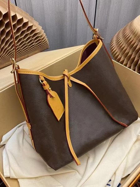 

High quality Carryall Shoulder Bags Fashion MM PM Tote Bag Designer Womens Handbags Canvas Leather Vintage Carry All 2 In 1 Hobo With Wallet detachable shoulder, 7215 brown flower