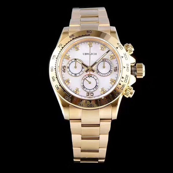 Quality Watch ST9 Steel Yellow Gold 40mm Automatic Mechanical Movement Sapphire Glass Ceramic Bezel Mens Silver Dial Watches