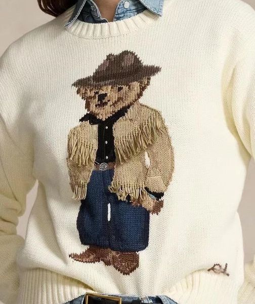 

ly For Mens Jumper Bear Sweater ys Long Sleeve Hoodie Knitwear Embroidery Pullover Designer Sweaters lys 25D, Red
