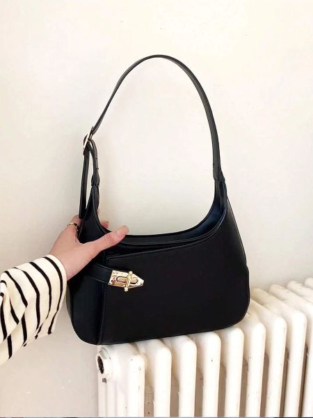 

Retro Designer Underarm For Women 2024 New Summer High-end Texture, Niche Temperament, Commuting One Shoulder Hand-held Stick Bag BFP2410281 PTP3, Black