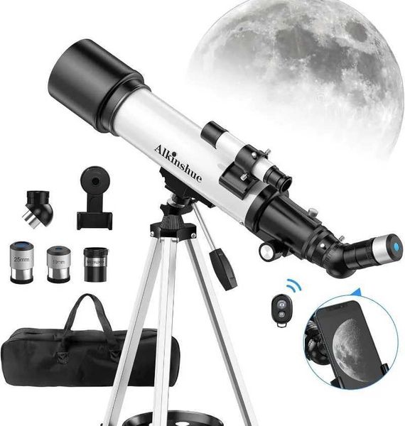 Telescope 70mm Aperture 600mm -Magnification 24-180X Astronomical Portable Refracting Telescope Fully Multi-Coated HighXJ241028