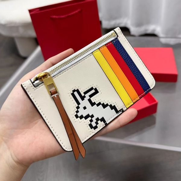 

Mini Rabbit Wallet Wallets designer card holder short cartoon purse holders Clutch Bag Zipper Poucht Genuine Leather TOP, Multi