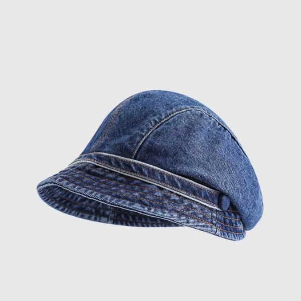 

2024 New Ball Caps Denim Beret Hats For Women Stylish Versatile Fisherman Caps With Short Brim Foldable Design For All Seasons BFP2410299 PTP4, Dark