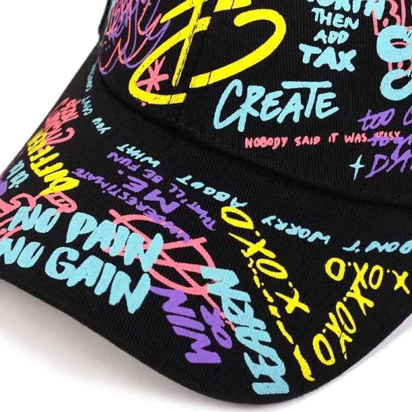 

2024 New Ball Caps Fashion Letter Baseball Cap Graffiti Sun Hip Hop Cap Visor Spring Hat Men Adjustable Snapback Cotton Cap For Women Men Hats BFP2410296 PTP5, Black