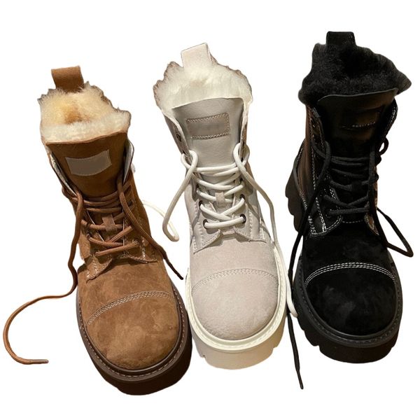 

Boots Australia luxury snow boots women's letter deisgner boots lace up ankle boots warm brand half boots non slip fashion boots winter outdoor boots round toe boots, 2-2