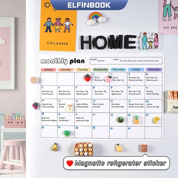 Fridges magnetic calendar monthly plan whiteboard Fridge stickers message board menu 241008