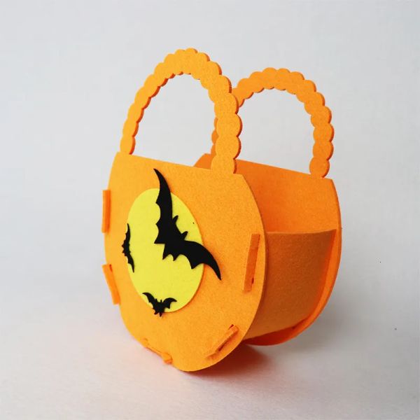 

2024 Designer Halloween Party Handmade DIY Pumpkin Candy Felt Handheld Bag #BFP2410293 PTP2, Deep brown