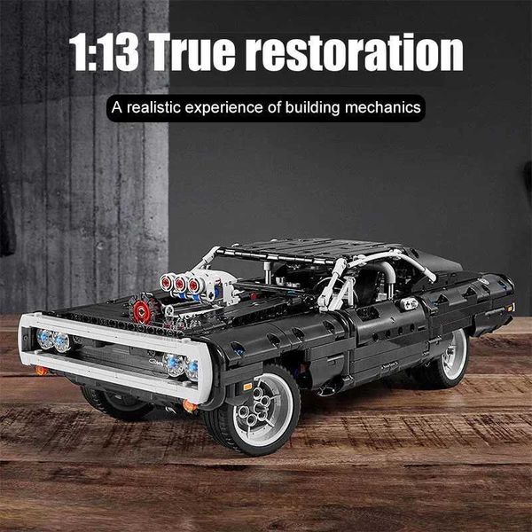 

Technical 1077PCS Dodge Charger Racing Car Building Blocks Model Assemble Bricks Fast and Furious Toy For Kid Boy Adults GiftXJ241029, Multicolor
