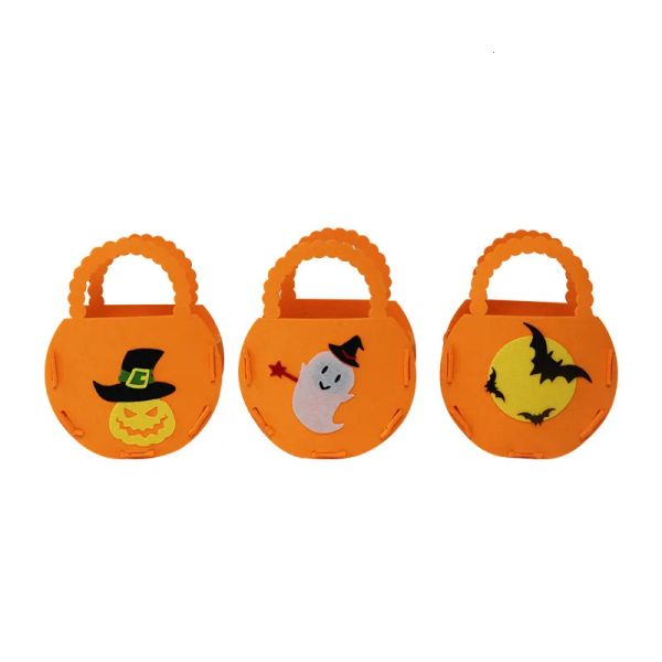

Halloween Party Handmade DIY Pumpkin Candy Felt Handheld Bag #BFP2410293 PTP1, Deep brown