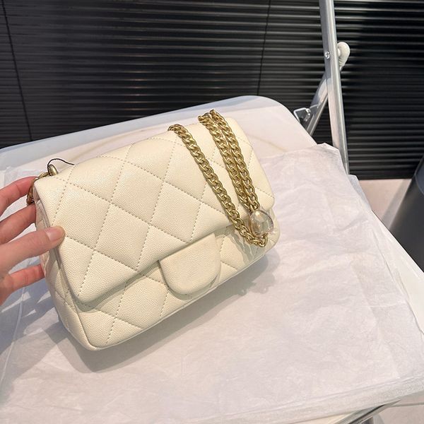 

Designer bag Woman Women luxurys Classic Shoulder bag leather Love Chain bag Handbags Messenger bag Clutch Flap crossbody Wallet lady clutch Fortune bag 19m, White