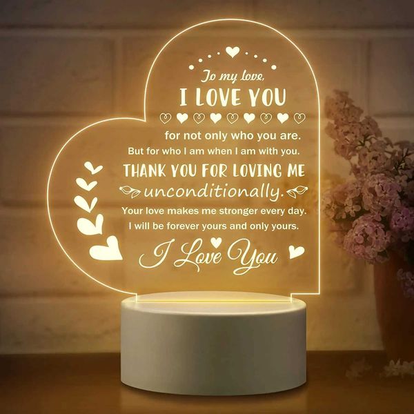 1 Romantic Gift for Her Anniversary Wife Husband Girlfriend Boyfriend Package Night Light Best Christmas Gift W241029