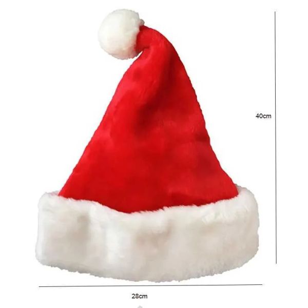 

Luxury Christmas Beanie/Skull Caps Plush Santa Claus Hat Winter Thicken Warm Decorative Hat Happy New Year Merry Christmas Party Cap Black Red BFP2410304 PTP4