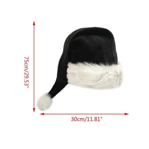 

Fashion Beanie/Skull Caps Christmas Plush Santa Claus Hat Winter Thicken Warm Decorative Hat Happy New Year Merry Christmas Party Cap Black Red BFP2410304 PTP5
