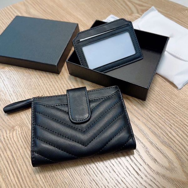 

Designer bag Mini cowhide Wallets Leather Wallet Classic card holder Handbags Classic Clutch Bags Luxurys Purse Card Women Ccredit card slot 10cm, Black