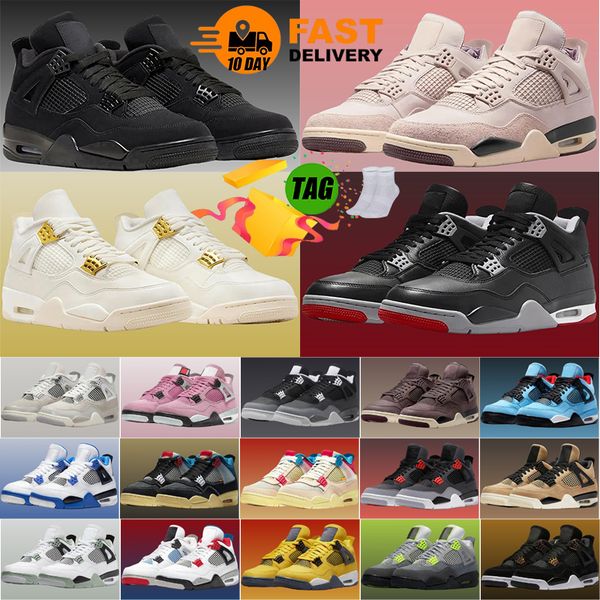 

Basketball Shoes Men Women Sneakers Outdoor Trainers Black 4 White Blue Oreo Pink Bred Olive Red Grey Green Mens Sports Shoe 36-47