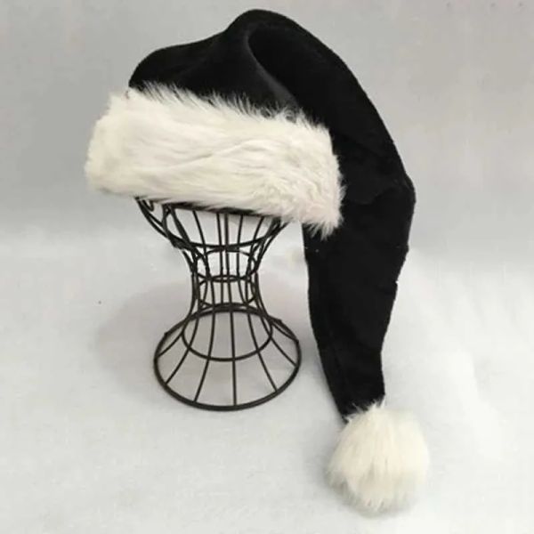 

2024 Christmas Beanie/Skull Caps Plush Santa Claus Hat Winter Thicken Warm Decorative Hat Happy New Year Merry Christmas Party Cap Black Red BFP2410304 PTP2