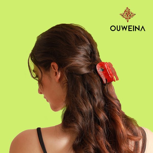 

New Original Design Novelty Red Animal Hair Back of Head Grab Clip Shark Clip Grab Clip