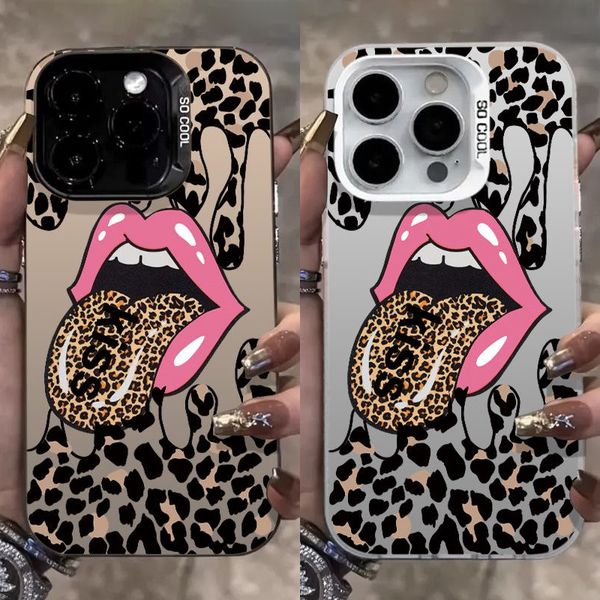 

Sexy lips Phone Case for iPhone 16 15 14 13 Pro 12 11 Pro Xs X XR Max 8 7 SE Laser Hard PC+TPU Cases Back Cover-H403, H328p1gray
