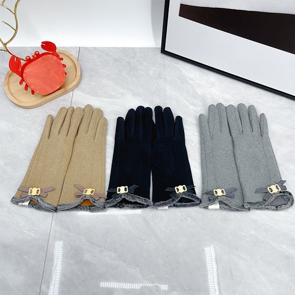 

Designer Fashion Golves Soild Retro Casual Luxury Thickening Versatile Fivefinger Golves Autumn And Winter Outdoor Warm Unisex Fingers Golve