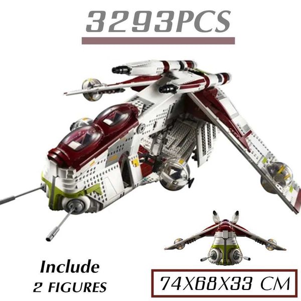 Blocks Blocks Blocks Star Plan Fit 75309 Building Blocks New Republic Gunboat Model Fighter Space Destroyer Building Blocks MOC Childrens Toys L260108