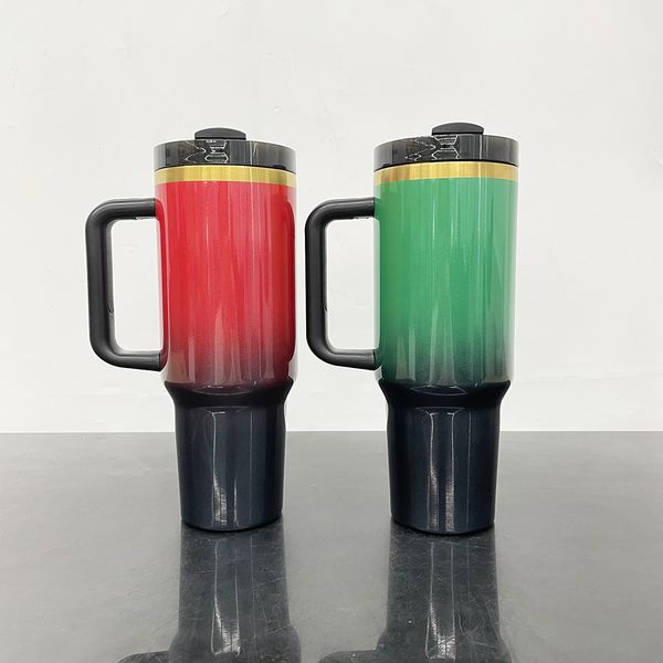 Elegant 40oz Gold Ombre Glitter Tumbler Double Wall Vacuum Insulation, Available in Multiple Colors, Complete Set with Lid and Drink Straw Included