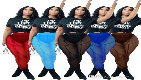 

2022 womens designer clothing mesh yoga pants perspective hip lifting leggings casual multicolor trousers5507177, Black;white