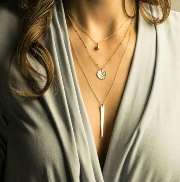 

women039s tassel multilayer necklace metal small dots delicate necklaces bridesmaid jewelry set elegant and leisure design9305680, Silver
