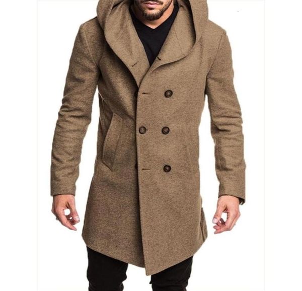 

zogaa 2019 fashion mens trench coat jacket spring autumn mens overcoats casual solid color woolen trench coat for men clothing cj16540186, Tan;black