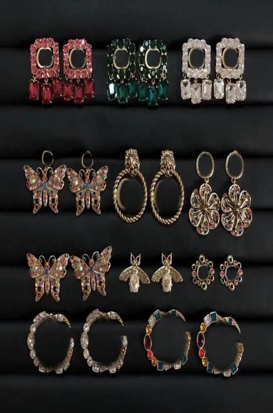 

luxury pearl classics women designer letters gold color stud geometric white zircon stone crystal rhinestone earring wedding party2868273, Golden;silver