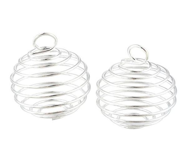 

100pcs diy silver spiral bead cages pendants jewelry findings handmade componentsjewelry making charms15x14mm25x20mm30x25mm7642488, Bronze;silver
