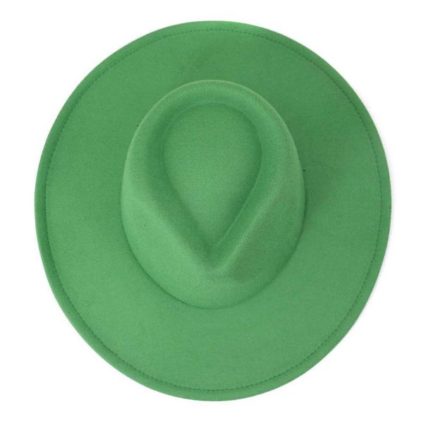 

autumn 2021 winter trendy women men peach heart hat 9cm brim ladies solid color wide brim wool felt jazz fedora hats panama party cap wholes, Blue;gray