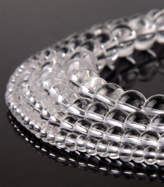 

natural crystal white clear quartz beads transparent round loose beads for diy bracelet handmade jewelry accessories4359897