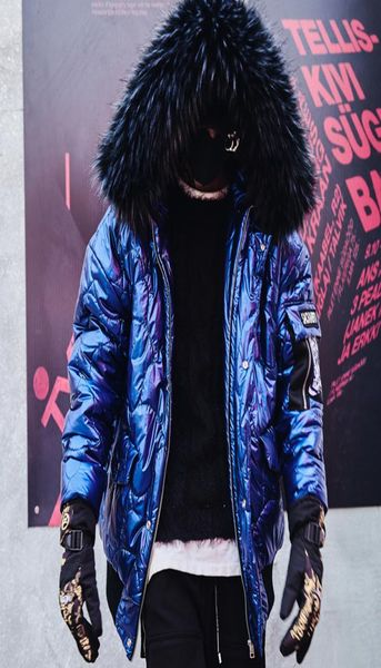 

blue parka men winter jacket men fashion zipper hooded with fur parka thick winter jackets for hiphop male coats8298125, Black