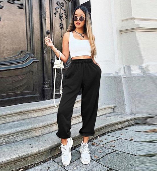 

women sweatpants casual running ps size baggy jogger sport pants fashion high waist wide leg trousers streetwear pencil pants3334689, Black;white
