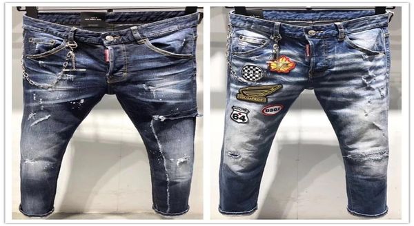 

explosion models micro-elastic cloth european and aman fashion street brand d2 jeans luxury men's quality wash the latest pickup design, Blue
