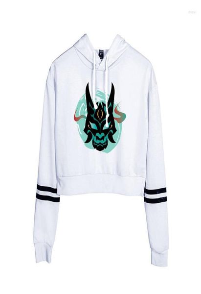

women039s hoodies genshin impact xiao printed women cropped daily long sleeve crop autumn women39s clothes funny5082396, Black