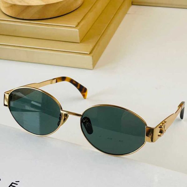 

women arc de triomphe oval frame sunglasses cl4s235u womens gold wire mirror frame green lens metal mirror leg triplet signature on temple w, White;black