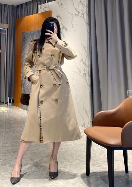 

doublesided dust cotton coat windbreaker women039s leisure double breasted trench fashion european and american cla3710306, Tan;black