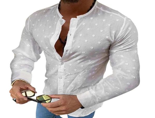 

incerun solid color shirt men streetwear jacquard casual long sleeve handsome thin blouse fashion dress shirts men s5xl 20207398686, White;black