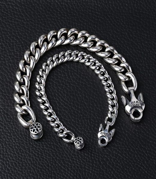 

925 sterling silver jewelry designer handmade heavy curb links bracelet designed with unique closure clasp 3 sizes 9mm 14mm 17mm4055179, Black