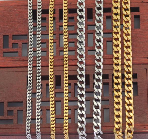 

hiphop cuban chain gold plated hip hop necklace men039s hip hop chains stainless steel 3mm 24inch4949024, Silver